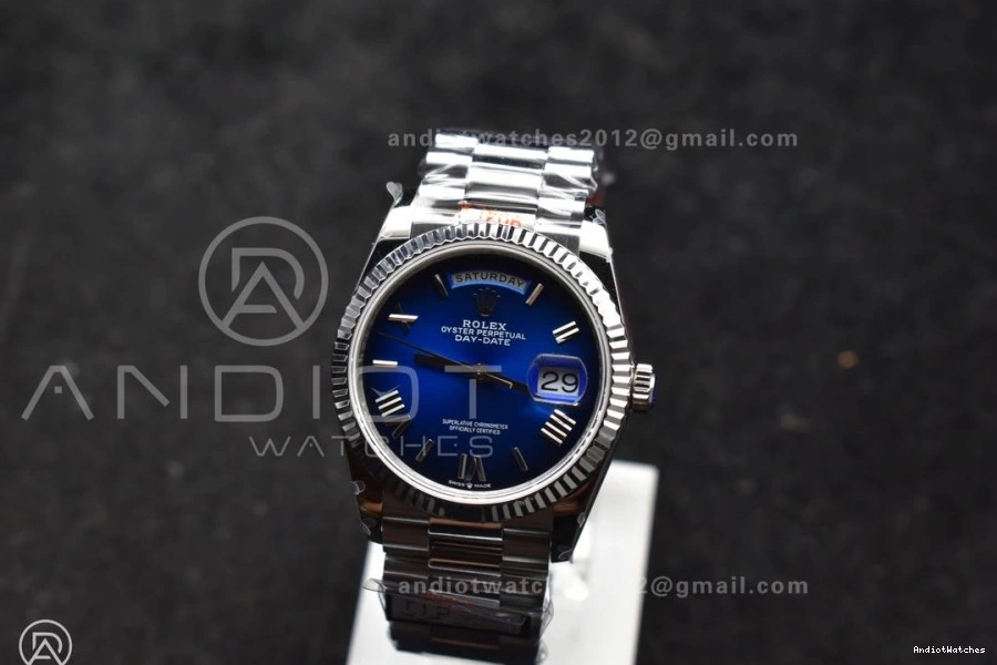 on Best Edition Steel 904L Blue V5 QF DayDate President SS Roman 680 Chic Dial Faded Bracelet Weight) 36 (Gain vr3255 0422